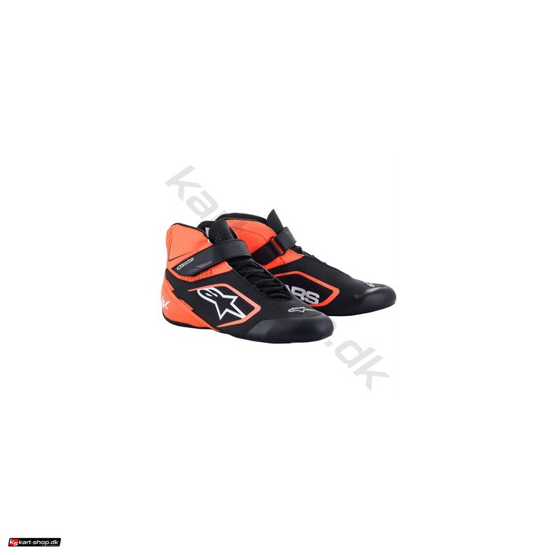 Alpinestars Tech-1 K v2 sko, sort/orange fluo/hvid, str. 34-47