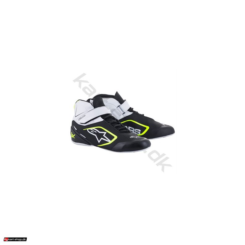 Alpinestars Tech-1 K v2 sko, sort/hvid/gul fluo, str. 34-47