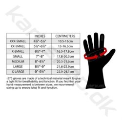 Minus 273 Skeletal karting handsker, hvid/sort/rd, str. S