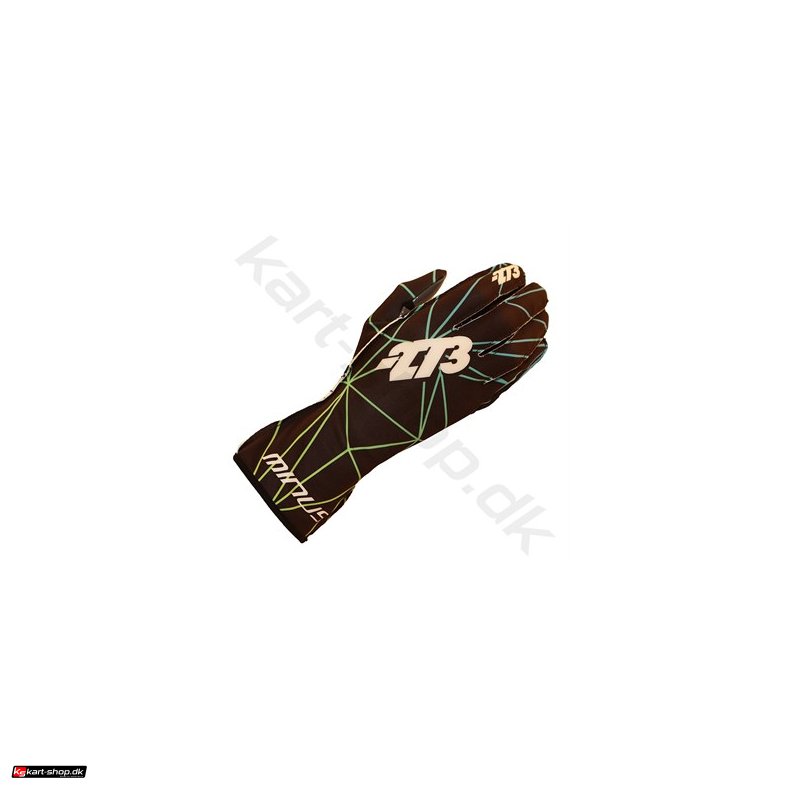 273 Karting handsker, sort/grn fluo, str. XS - XL