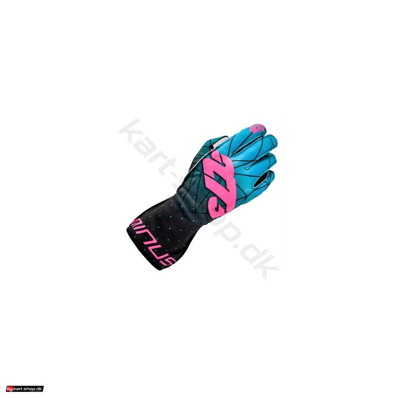 Minus 273 Poly EVO karting handsker, cyan/sort/pink, str. 3XS - XL
