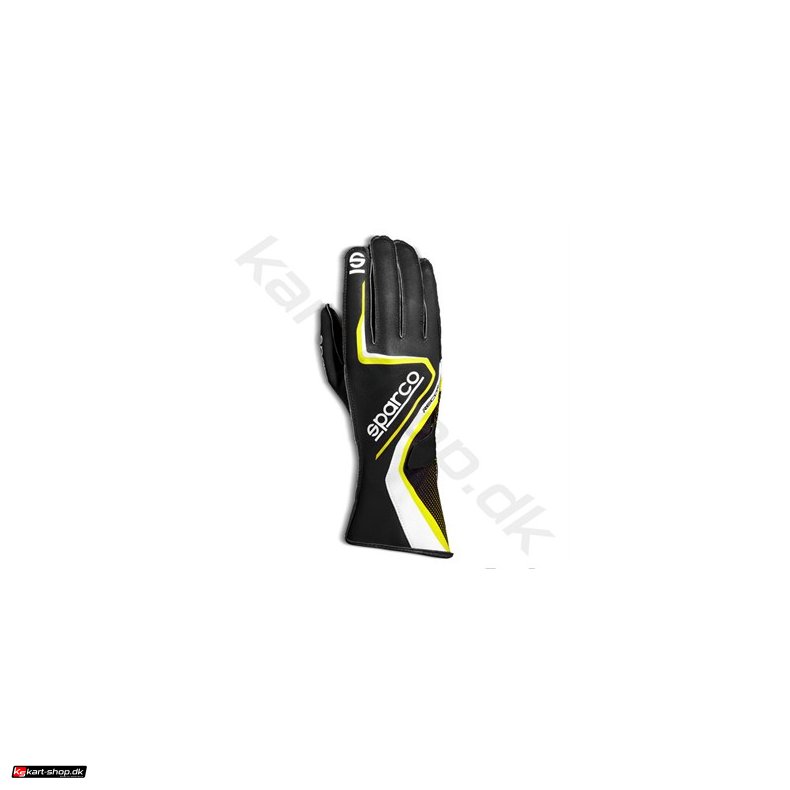 Sparco Record karting handske, sort/gul fluo, str. 7-13