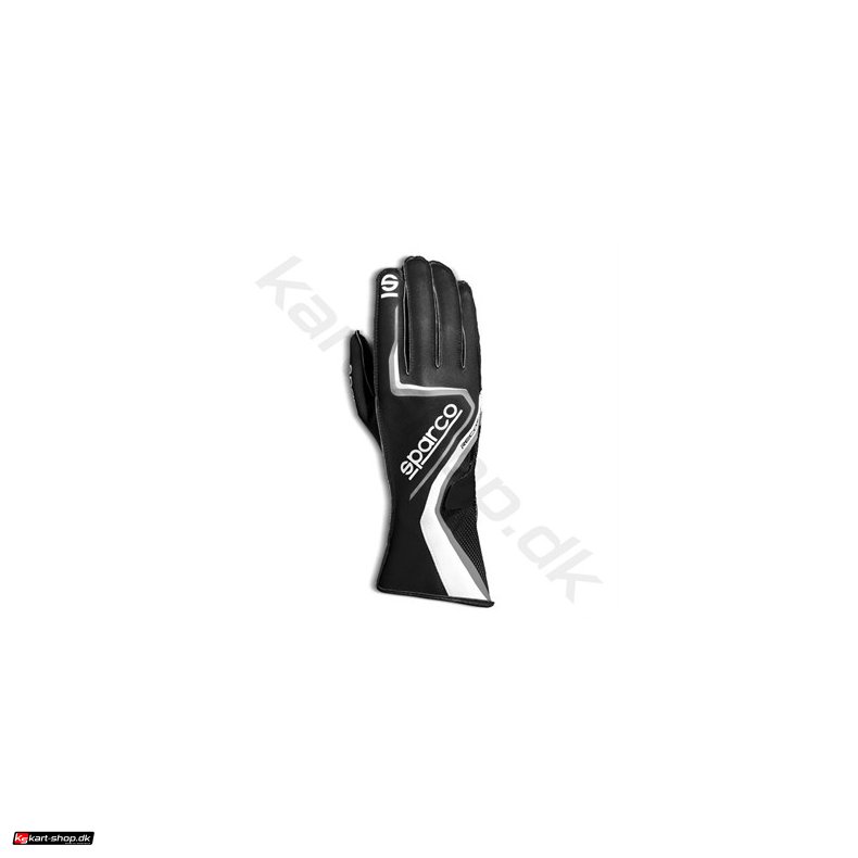 Sparco Record karting handske, sort/hvid, str. 4-13