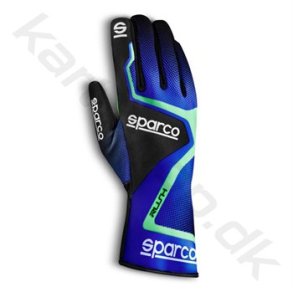 Sparco Rush karting handske, bl/lysegrn, str. 4-13