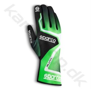Sparco Rush karting handske, lysegrn/sort, str. 4-13