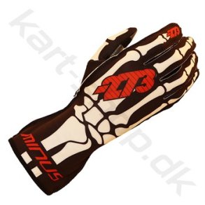 273 Karting handsker, sort/hvid/rd, str. 3XS - XL