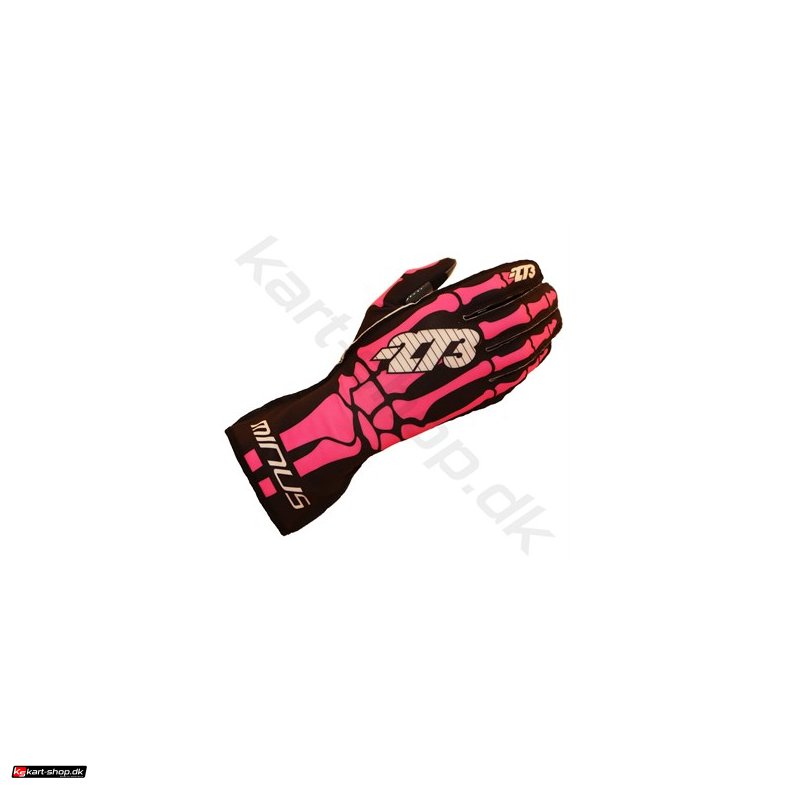 273 Karting handsker, sort/pink/hvid, str. S