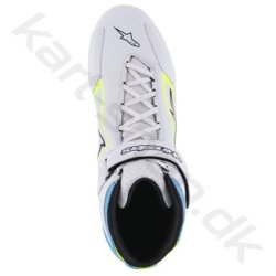 Alpinestars Tech-1 K sko, hvid/gul fluo/lysebl, str. 34-47