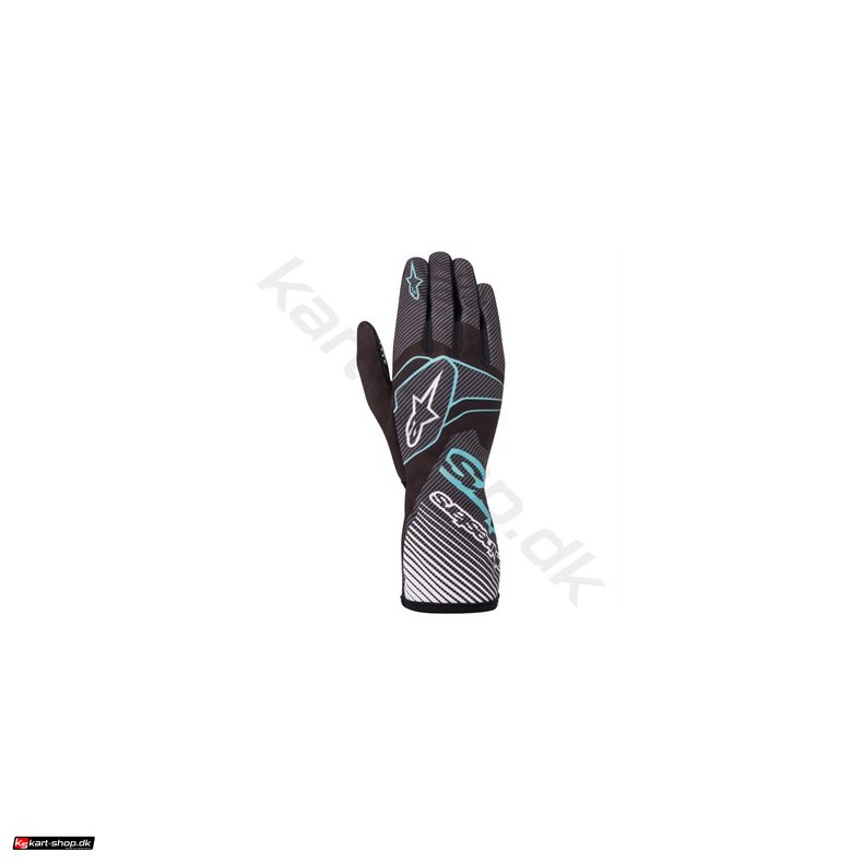 Alpinestars Tech-1 K Race v2 Carbon handske, sort/turquoise, Str. S-XXL