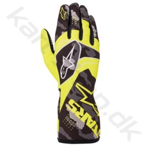 Alpinestars Tech-1 K Race v2 Camo handske, gul fluo/sort, Str. S-XXL