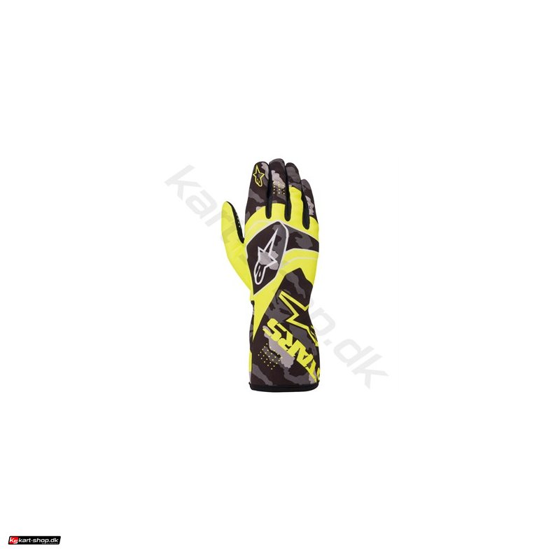 Alpinestars Tech-1 K Race v2 Camo handske, gul fluo/sort, Str. S-XXL
