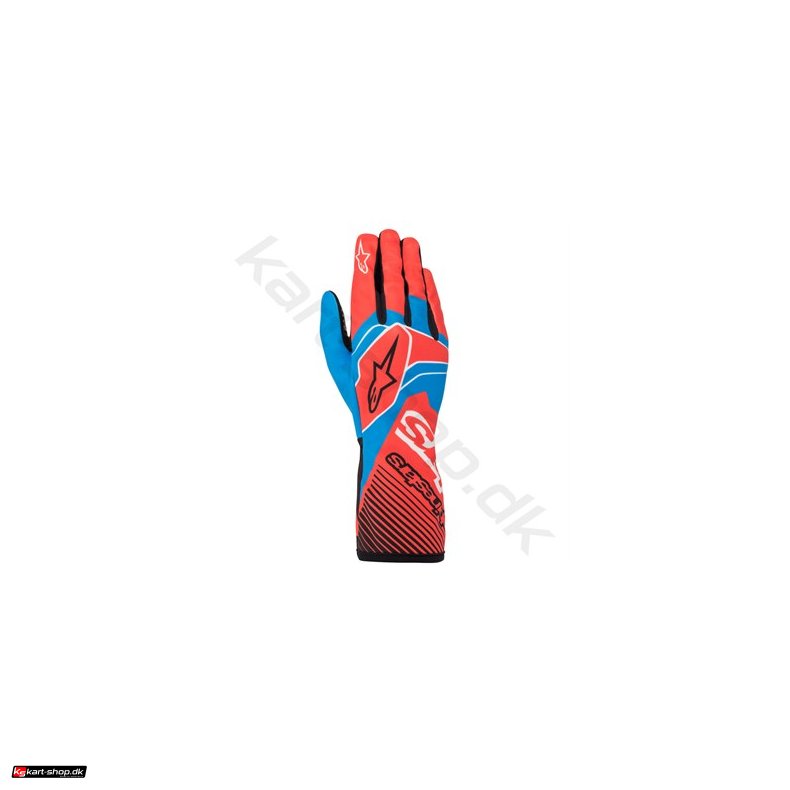 Alpinestars Tech-1 K Race v2 handske, rd fluo/cobalt bl, Str. S-XXL