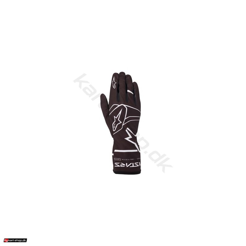 Alpinestars Tech-1 K Race S v2 Solid brne handske, sort/hvid, Str. S-XL