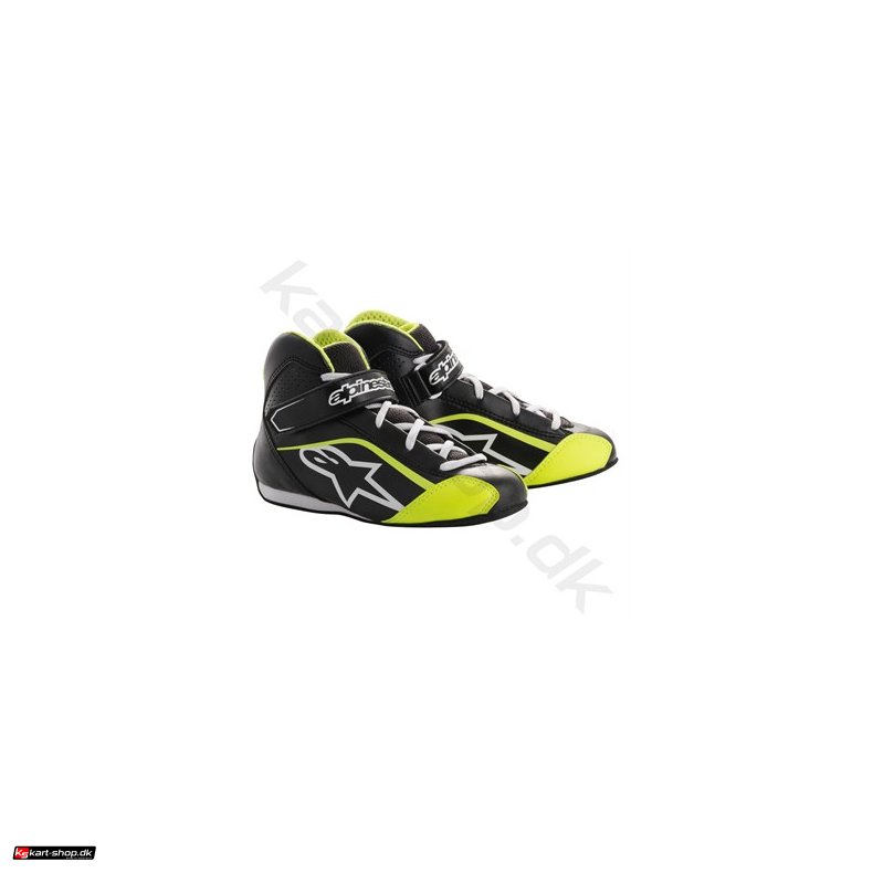 Alpinestars Tech-1 K S brne sko, sort/hvid/gul fluo, str. 30-32