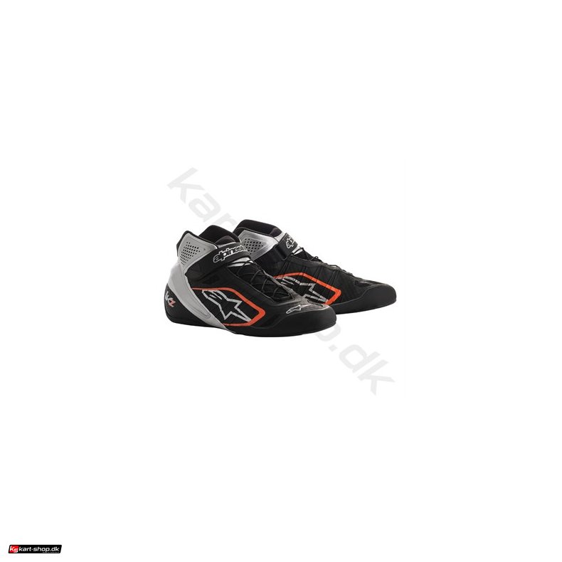Alpinestars Tech-1 KZ sko, sort/slv/orange fluo, str. 36