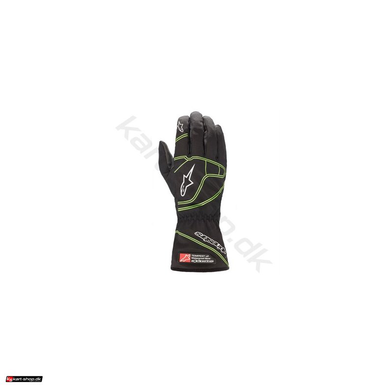 Alpinestars Tempest v2 S WP brne regnhandske, sort/grn, Str. S - XL