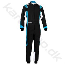 Sparco Thunder karting kredragt, sort/lysebl, Str. XS-XXL