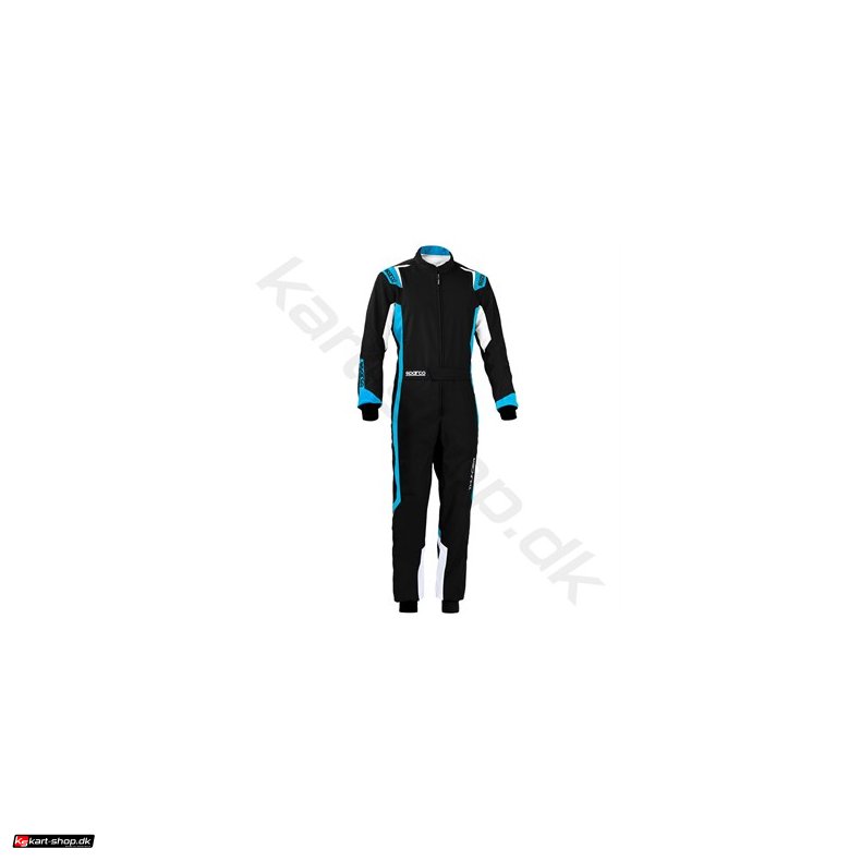 Sparco Thunder brne karting kredragt, sort/lysebl, Str. 120-150 cm