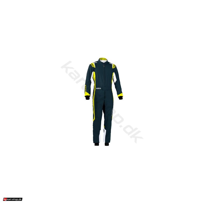 Sparco Thunder karting kredragt, sort/gul fluo, Str. XS-XXL